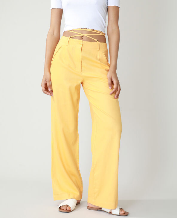 Pantalon wide leg high waist orange - Pimkie