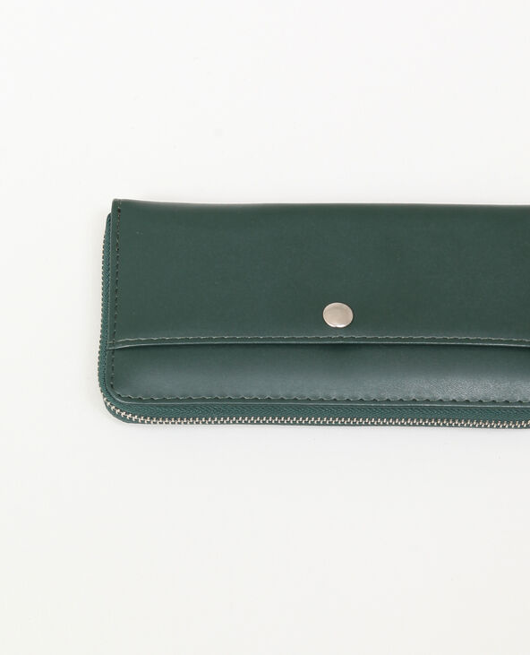 Portefeuille en simili cuir vert foncé - Pimkie