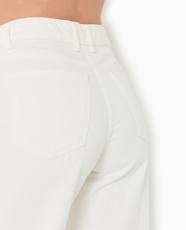 Jean wide extra long taille haute blanc - Pimkie