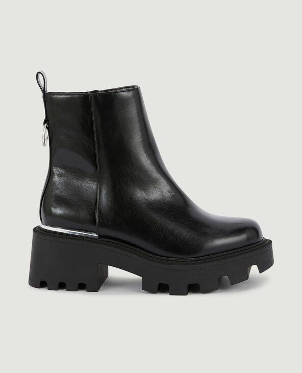 Boots semelles chunky avec détails métal noir - Pimkie