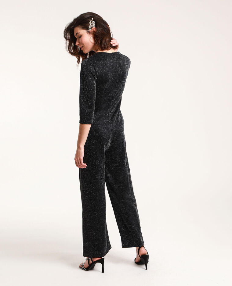 Combi-pantalon à paillettes noir - Pimkie