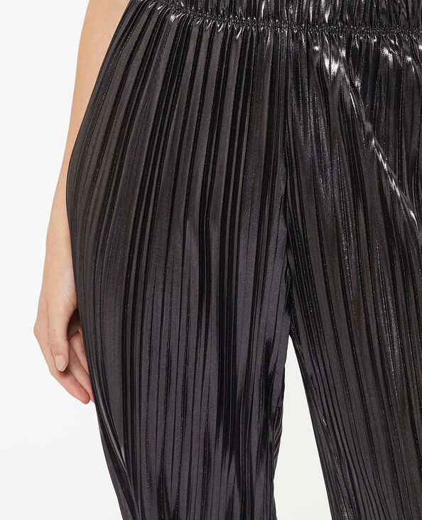 Pantalon plissé en tissu brillant argenté - Pimkie