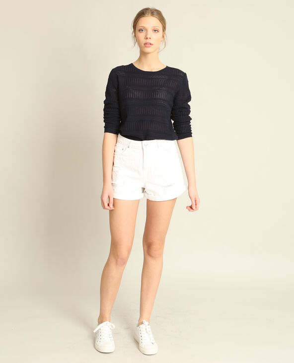 Pull ajouré bleu marine - Pimkie