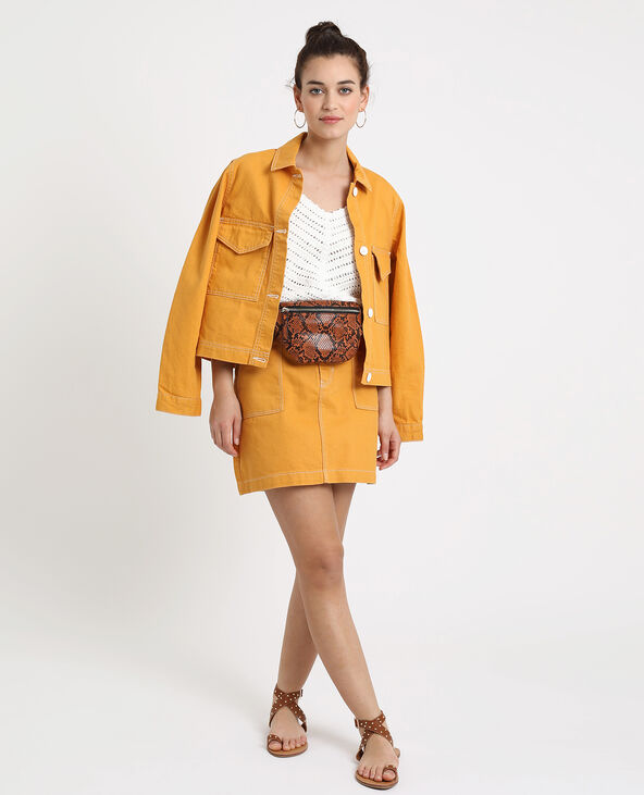 Jupe en jean jaune ocre - Pimkie
