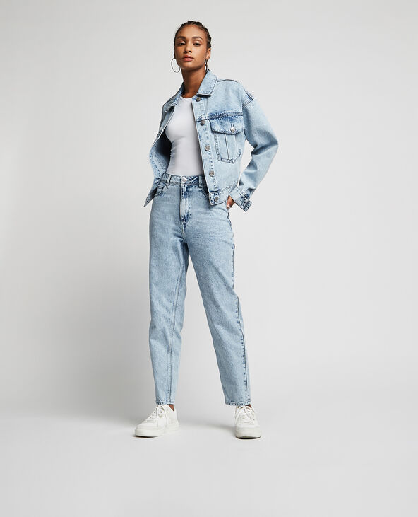 Jean mom taille haute bleu clair - Pimkie