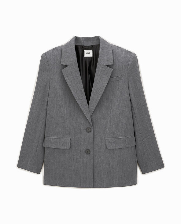 Veste blazer oversize avec épaulettes gris foncé - Pimkie