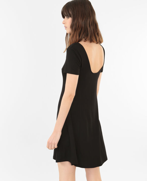 Robe trapèze dos rond noir - Pimkie