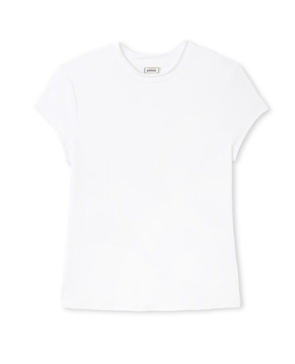 T-shirt ajusté en maille extensible blanc - Pimkie