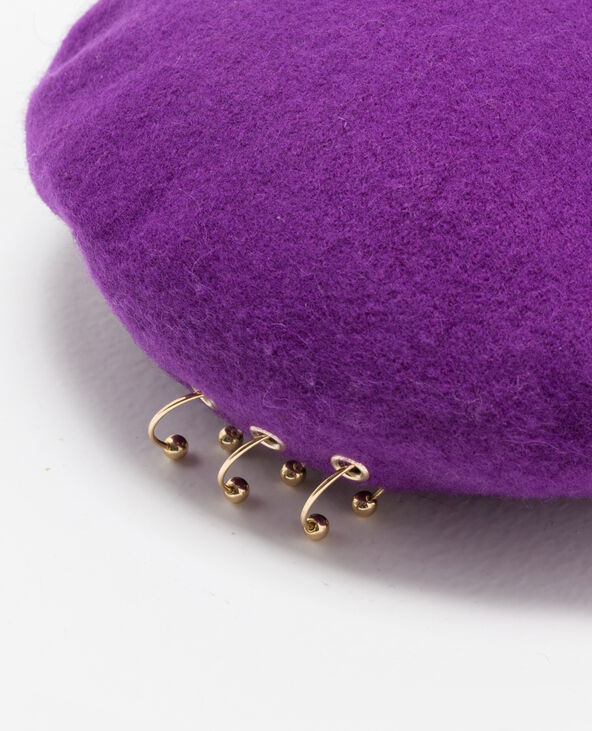 Béret à piercings violet - Pimkie