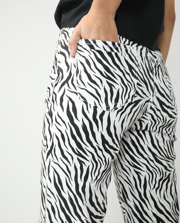 Jean straight high waist zébré noir - Pimkie
