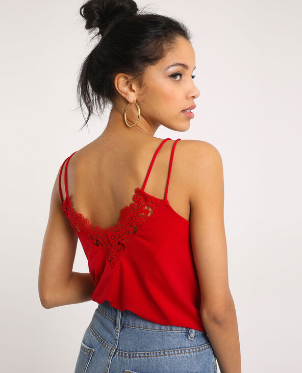 Top à fines bretelles rouge - Pimkie