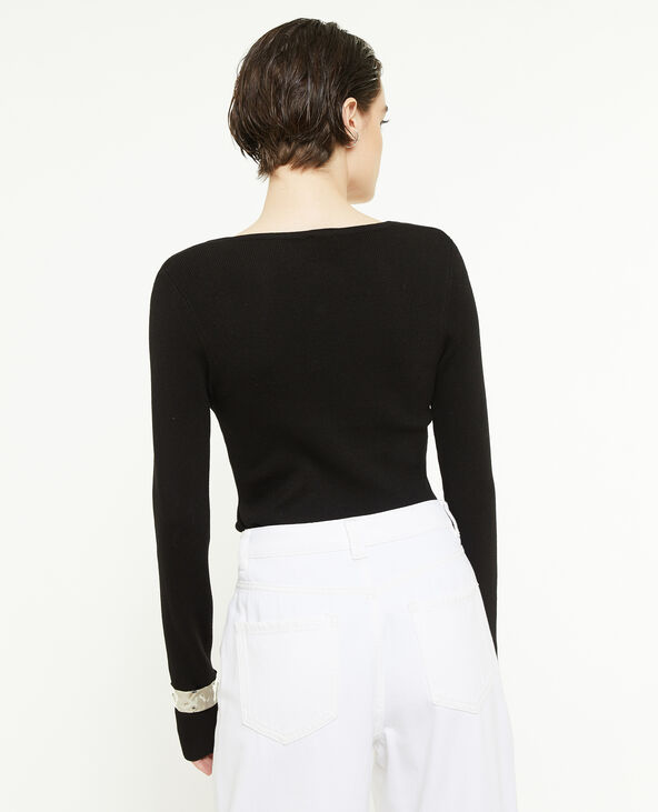 Pull fin encolure cœur noir - Pimkie