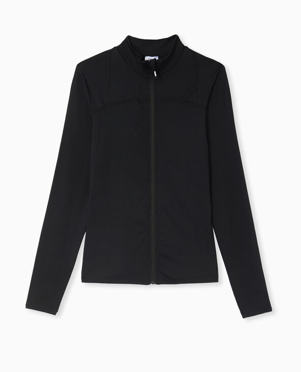 Gilet zippé en maille extensible et sculptante noir - Pimkie