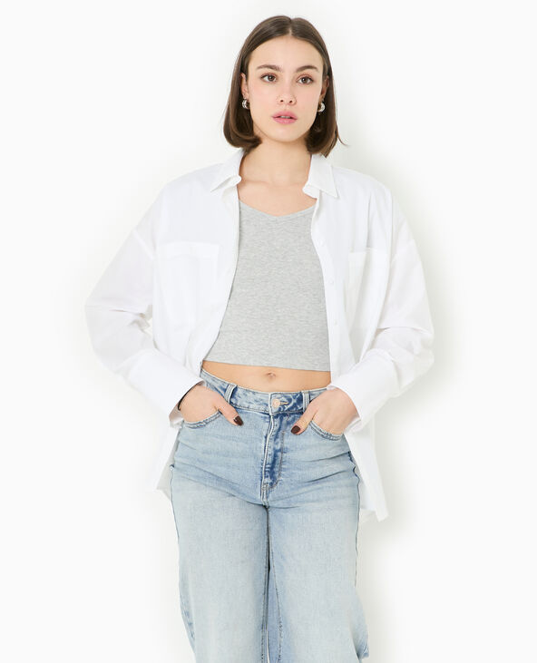 Chemise oversize avec poches blanc - Pimkie