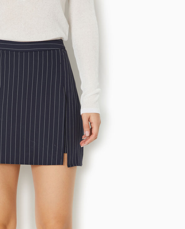 Jupe-short rayures banquier bleu marine - Pimkie