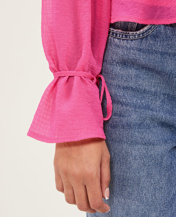 Blouse en tissu léger rose fuchsia - Pimkie
