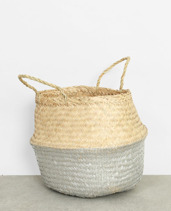 Panier tressé silver moyen argenté - Pimkie