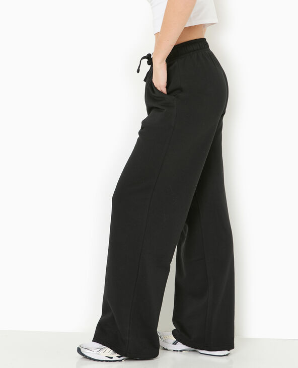 Pantalon de jogging droit en molleton noir - Pimkie