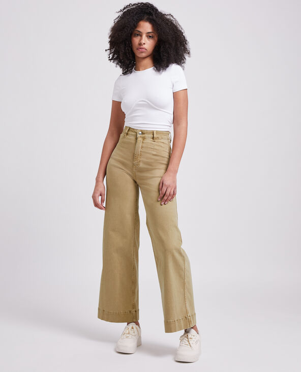 Jean wide taille haute camel - Pimkie