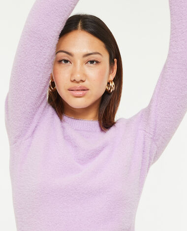 Pull en maille poilue et extensible lilas - Pimkie