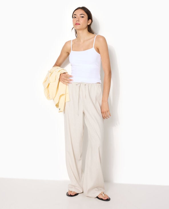 Débardeur maille extensible fines bretelles blanc - Pimkie