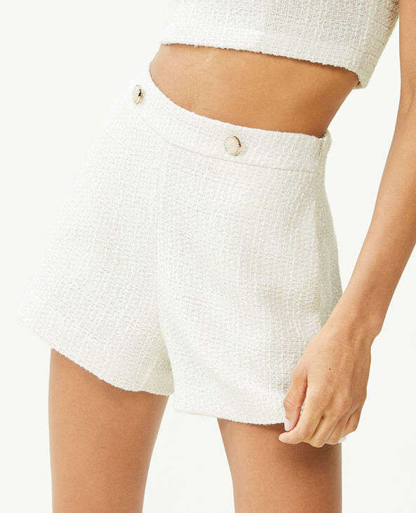 Short effet tweed blanc - Pimkie