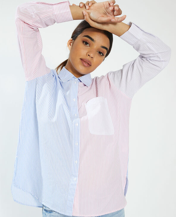 Chemise bicolore rayee