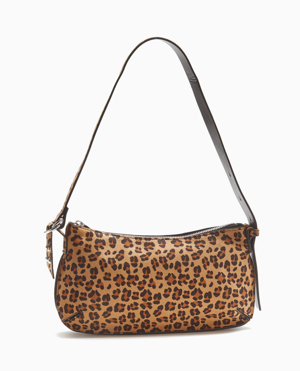 Sac porté épaule effet double poche motif léopard marron - Pimkie