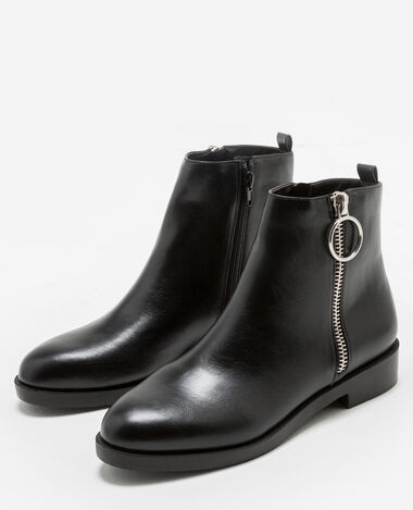Bottines plates zippées noir - Pimkie