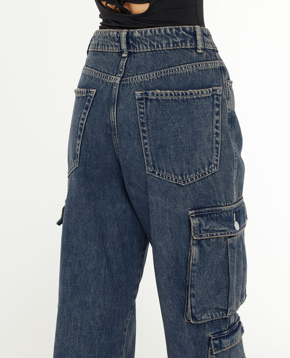Jean cargo large effet dirty jaune - Pimkie