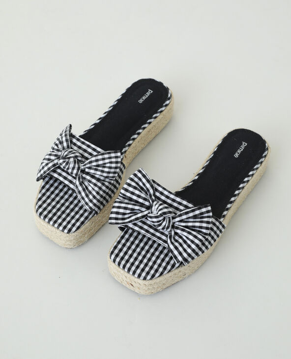 Mules plateformes avec nœud noir - Pimkie