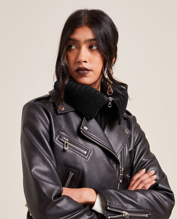 Col zippé en grosse maille noir - Pimkie