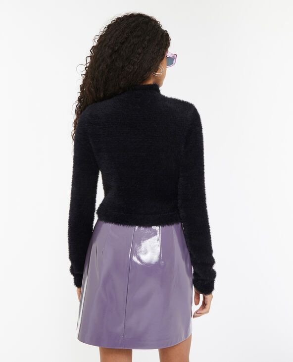 Pull cropped en maille fluffy et poilue noir - Pimkie