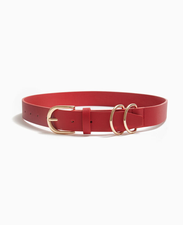 Ceinture double boucle rouge - Pimkie