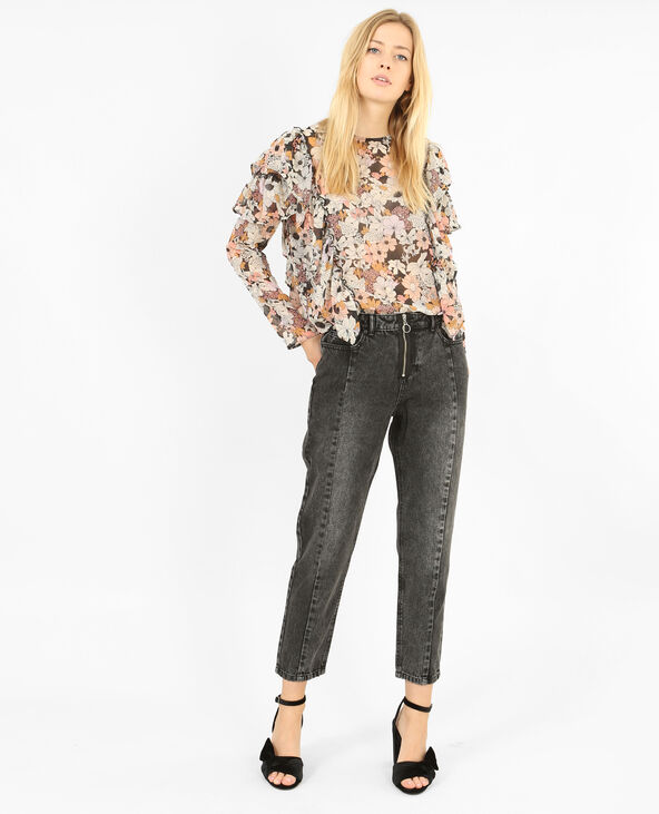 Blouse à imprimé fleuri noir - Pimkie