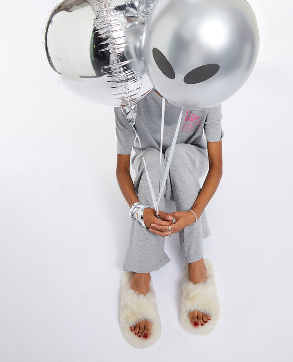 Mules en fausse fourrure blanc - Pimkie