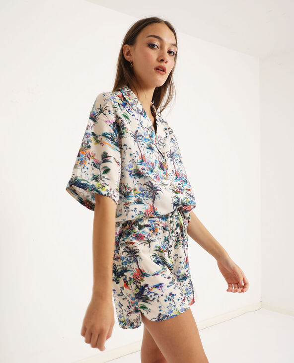 Chemise imprimé tropical écru - Pimkie