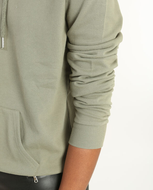 Sweat zippé à capuche vert kaki - Pimkie