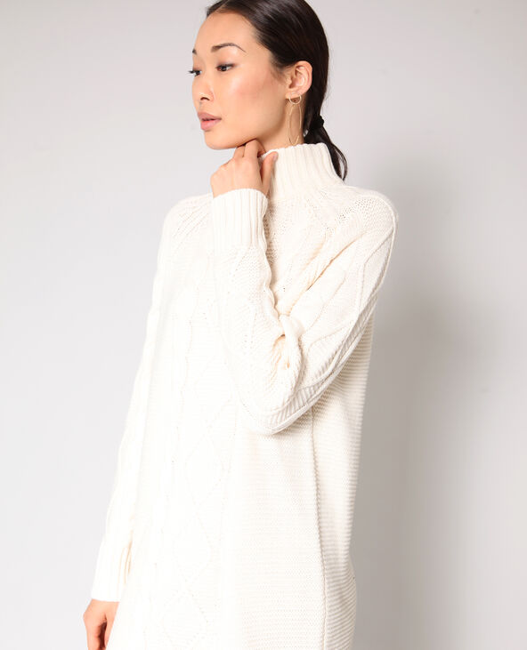 Robe pull torsadée blanc - Pimkie