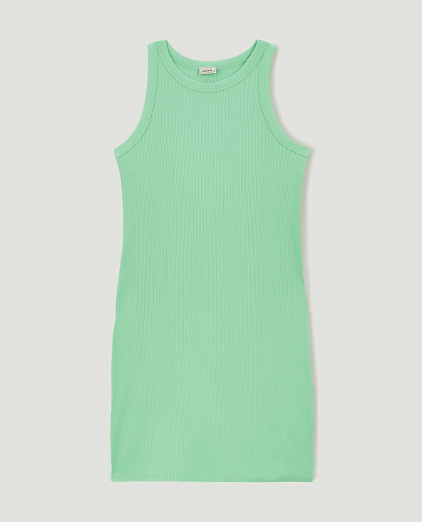 Robe débardeur maille côtelée vert - Pimkie