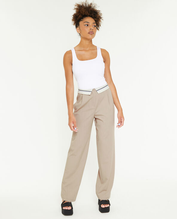 Pantalon droit avec ceinture fantaisie Pimkie