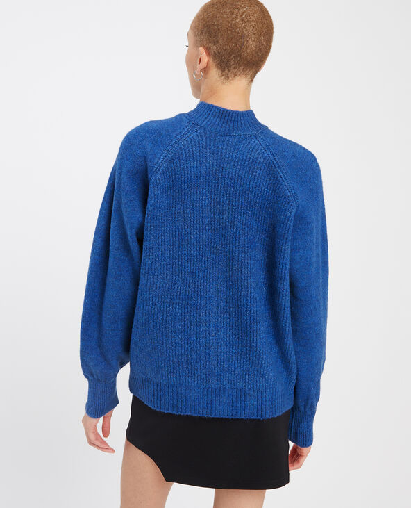 Pull maille col montant bleu électrique - Pimkie