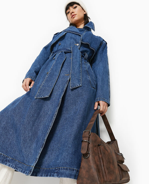Trench long en jean bleu - Pimkie