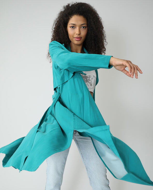 Trench long vert émeraude - Pimkie