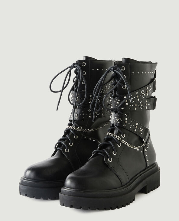 Boots cloutees cuir deals