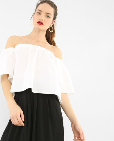 Blouse cropped blanc - Pimkie