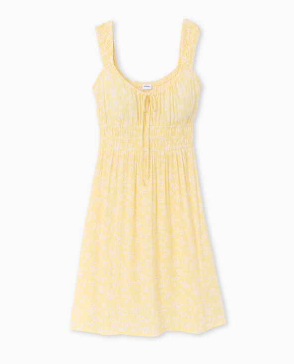 Robe bretelles encolure empire Jaune pâle - Pimkie
