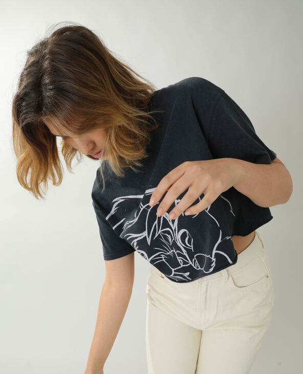 T-shirt cropped Le Roi Lion gris foncé - Pimkie
