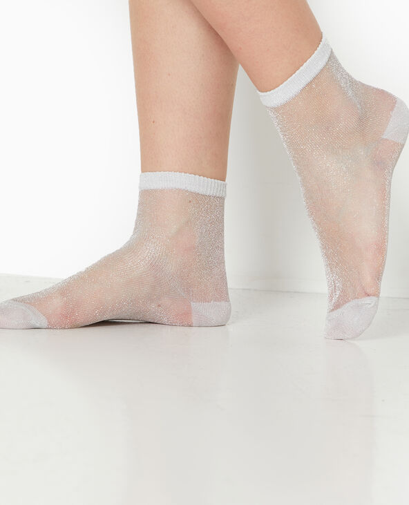 Lot de 2 paires de chaussettes transparentes lurex argenté - Pimkie