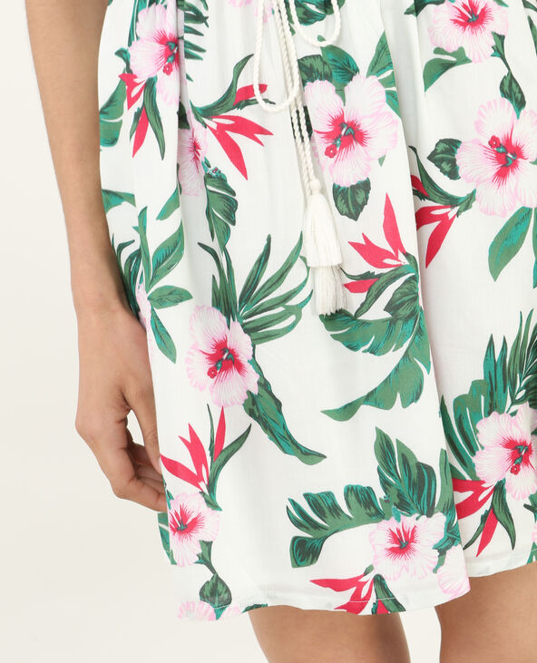 Robe imprimée tropical blanc - Pimkie
